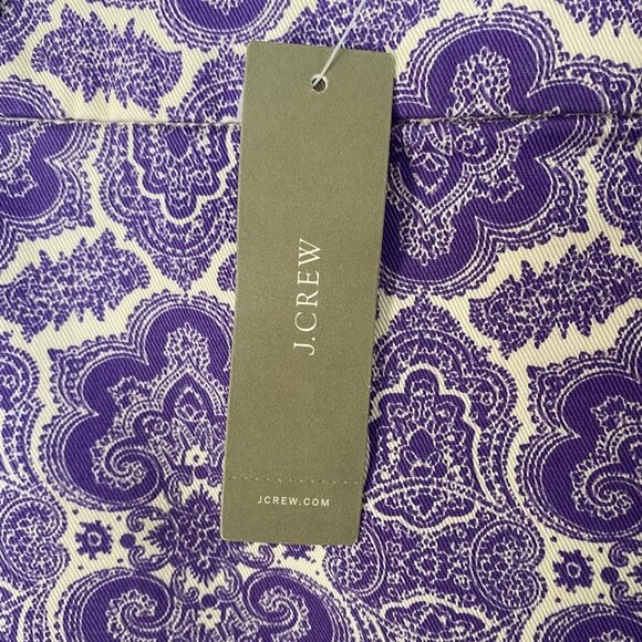 J.Crew Medallion Paisley No. 2 Pencil Skirt Purple Size 10 Knee Length New - Picture 8 of 12